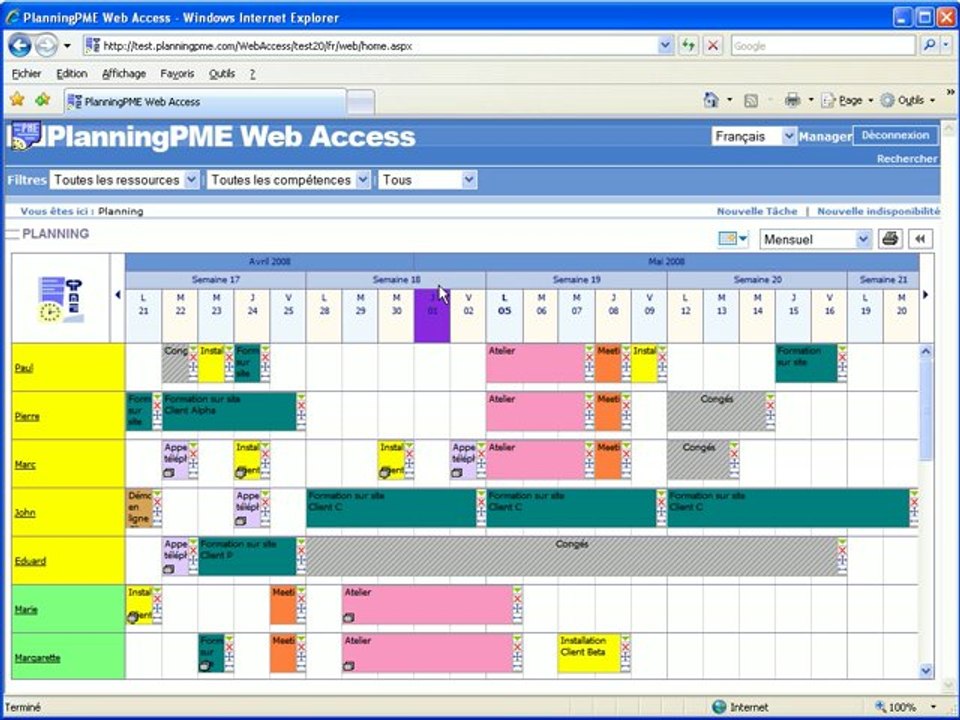 PlanningPME WebAccess