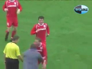 Crazy free kick goal