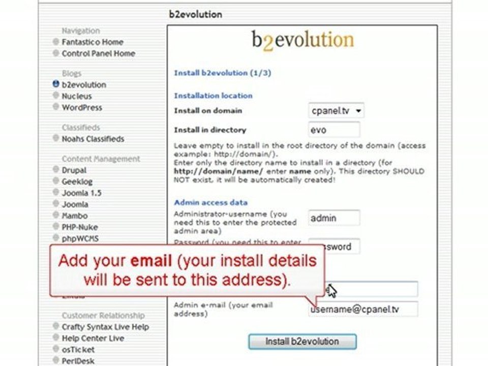 WordPress Tutorial -Fantastico – OrderYourName.com