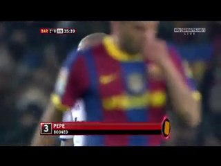 Pepe hits Messi tackle