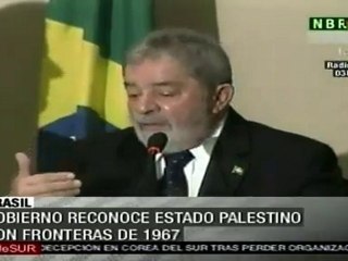 Brasil reconoce Estado palestino en fronteras anteriores a 1967