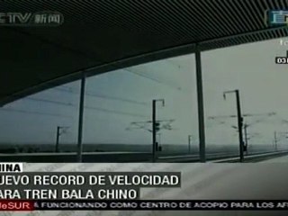 Alcanza velocidad récord tren bala chino