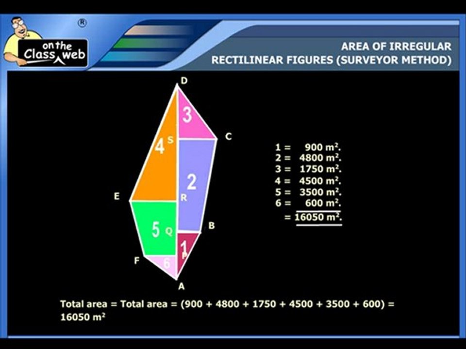 Area of irregular rectilinear figures (Surveyor method)