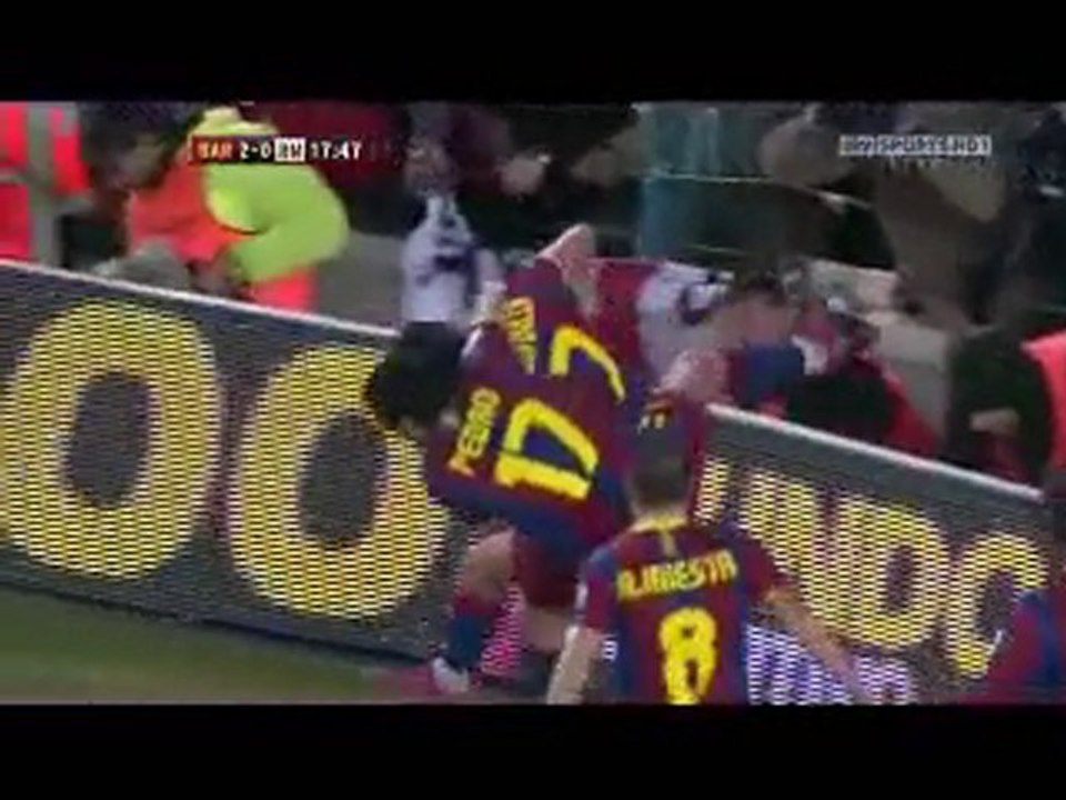Pedro scores 2-0 [FC Barcelona-Real Madrid, 5-0, 29/11/2010]