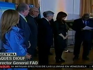 ONU condecora a Cristina Fernández por lucha contra el hambre