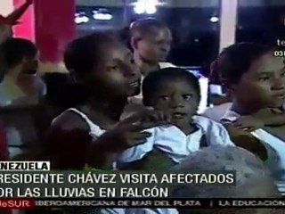 Presidente Chávez promete atención y protección a damnificados de Falcón