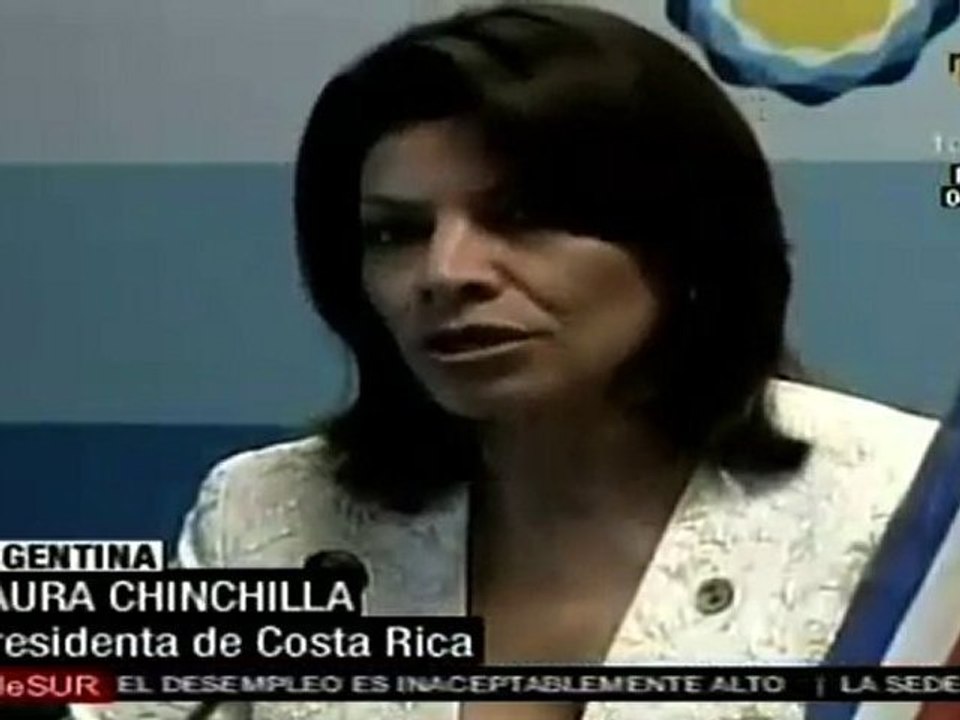 Laura Chinchilla llama a naciones del hemisferio a sumarse a
