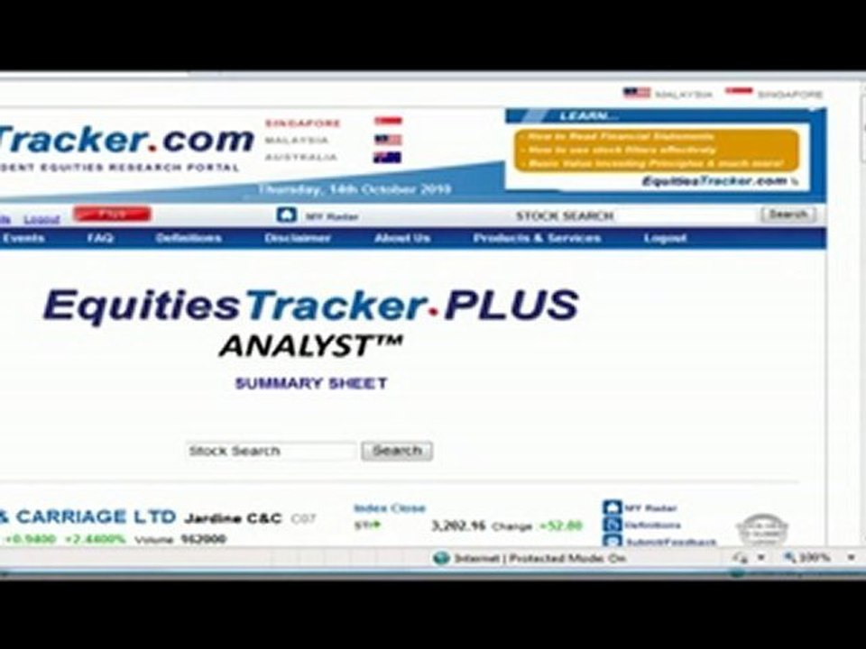 How to find the EquitiesTracker Analyst Summary Sheet (2)