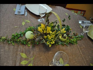 Décoration de table végétale en hiver