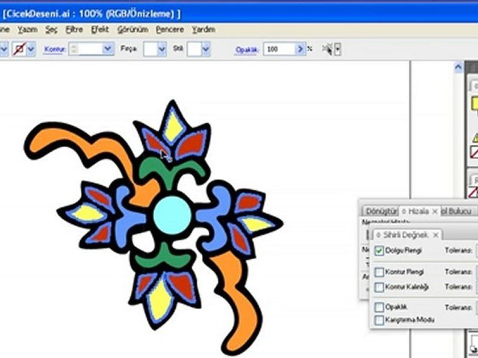 adobe illustrator cs3 görsel eğitimleri - seçim aracı5 ekstrabilgi.net