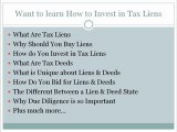 Tax Lien Investing in Tax Liens & Tax Deeds