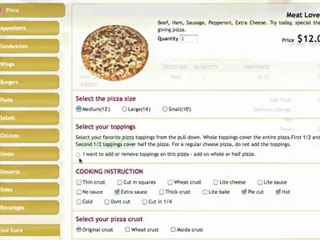 Online restaurant ordering system -Pizzasys -How It works