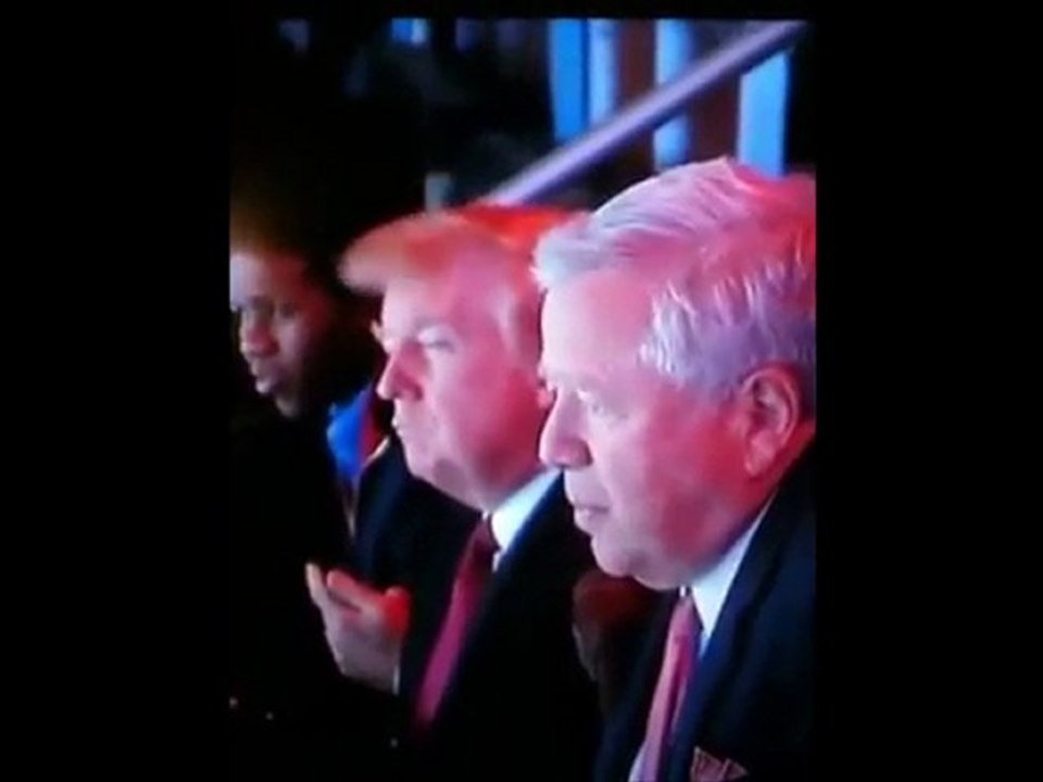 Donald Trumps "Whips His Hair Back and Forth" Patriots Game
