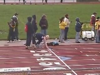 Runner hits Girl On Racetrack