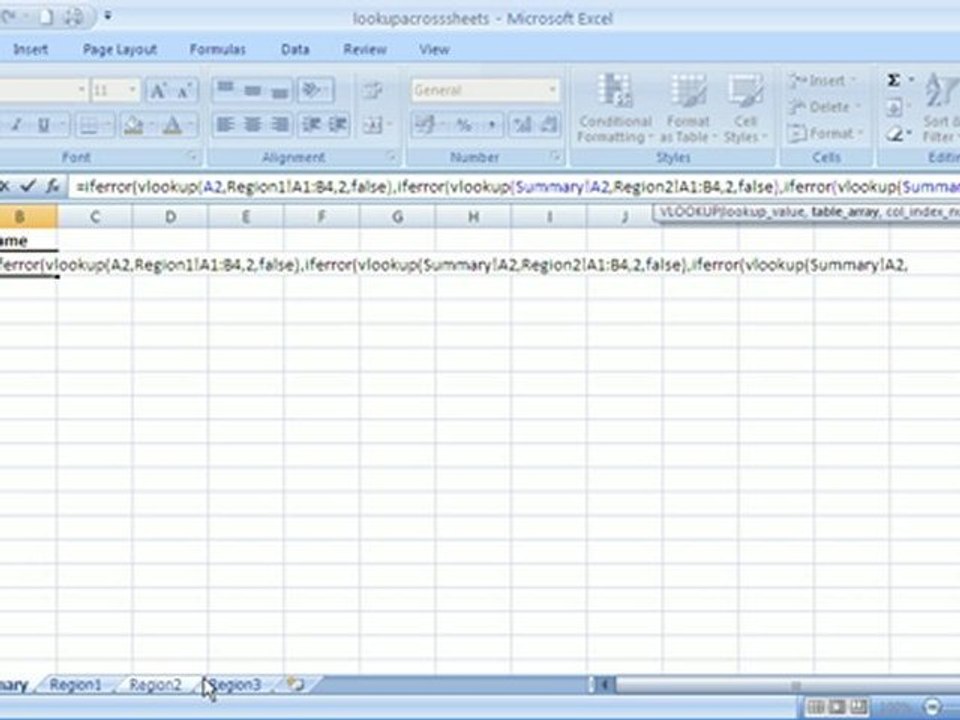 Run Vlookup Across Multiple Excel Worksheets