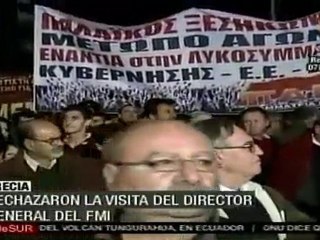 Repudian en Grecia visita del director del FMI