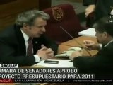 Paraguay: Senadores aprueban presupuesto 2011