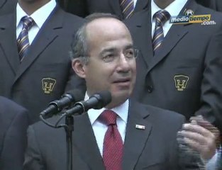 Medio Tiempo.com - El Presidente Calderón recibió a los Pumas