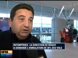 Intempéries : 20 % des vols annulés  à Roissy