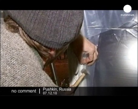 A bomb destroys part of a Vladimir Lenin statue - no comment