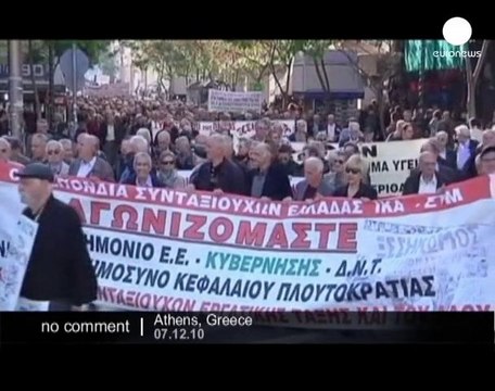 Greek pensioners protest over austerity... - no comment