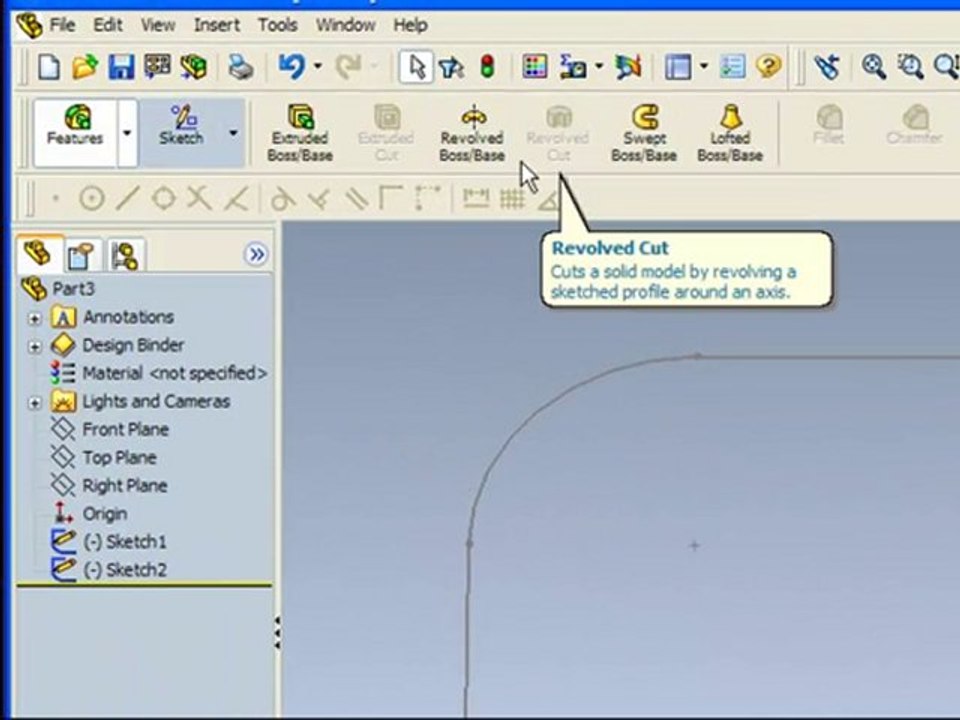 Solidworks-Swept komutu ile katı model tasarlama