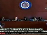 Costa Rica pide a OEA condenar a Nicaragua por diferendo limítrofe