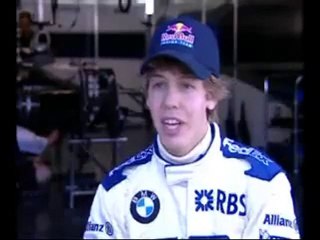 Sebastian Vettel after his first F1 test with Williams BMW