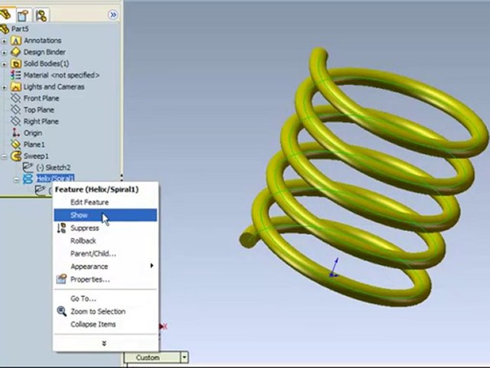 SolidWorks: Helix ve Swept ile Yay Modelleme