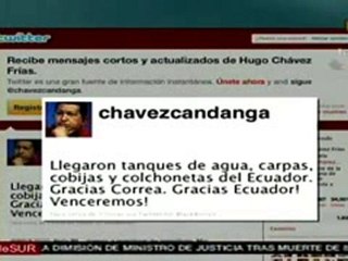 Chávez agradece ayuda de Ecuador
