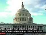 Obama confía en que Senado ratificará reducción de armas nucleares con Rusia