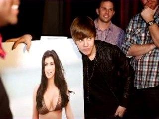 Justin Bieber Unwrapping Kim Kardashian