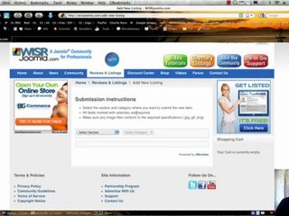 Add A New Listing to WISRjoomla