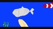 Animated shark eats an animated fish