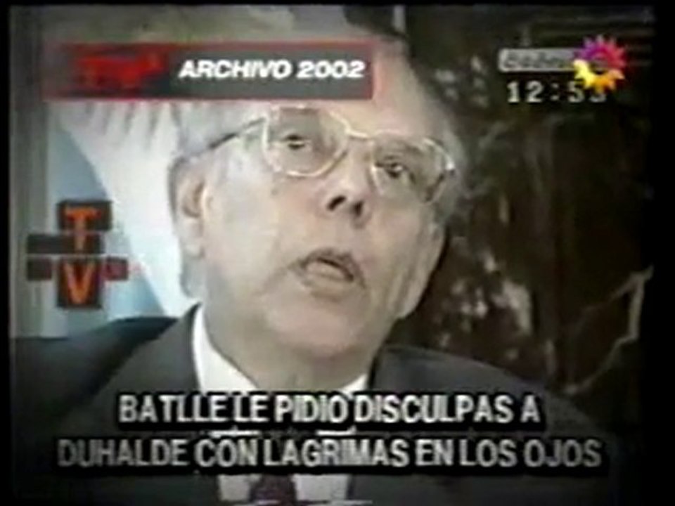 BATLLE - LLORON PROFESIONAL PIDE PERDÓN A DUHALDE - AÑO 2002