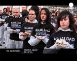 Animal rights activists protesting and... - no comment