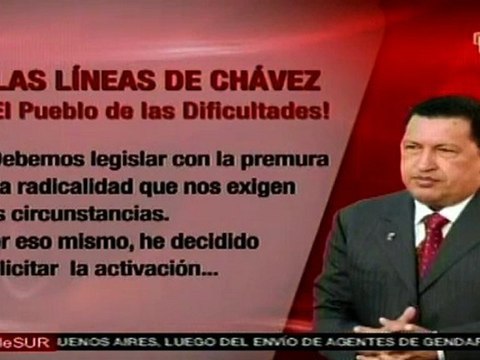 Chávez pedirá ley especial para emergencia por lluvias