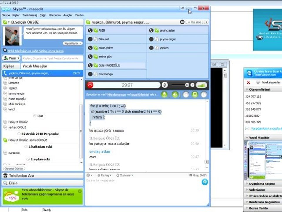 Canlı Programlama Dersi 1-F