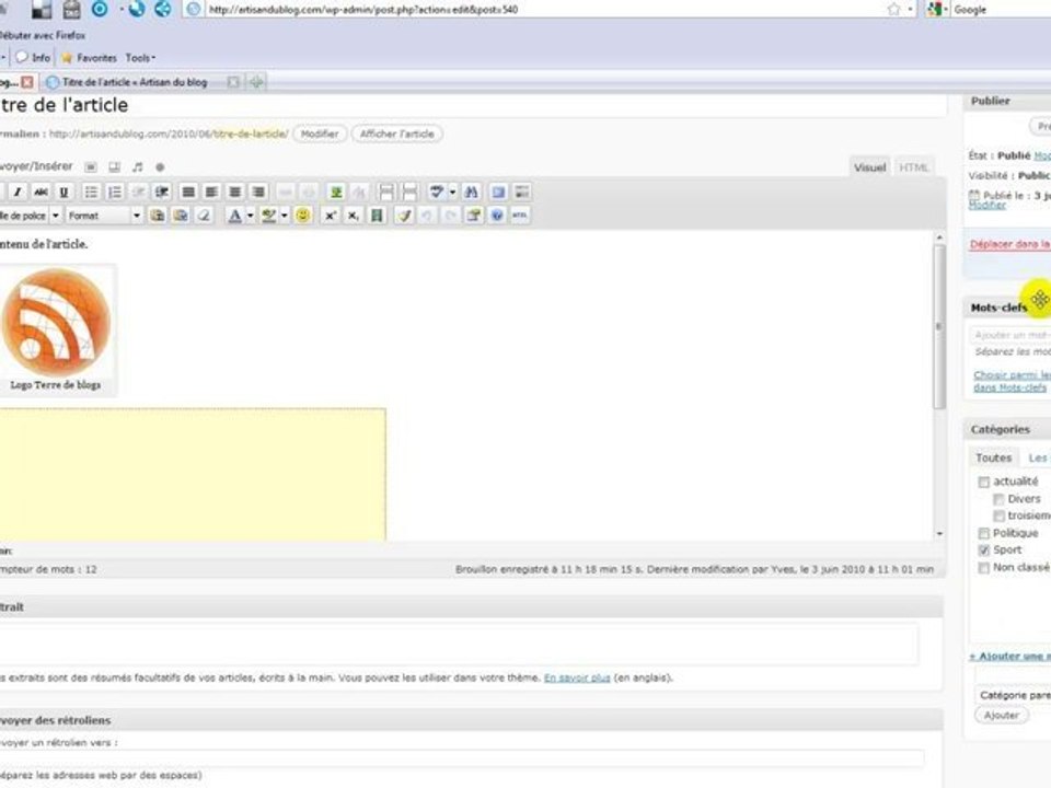 Organiser ses articles avec Wordpress