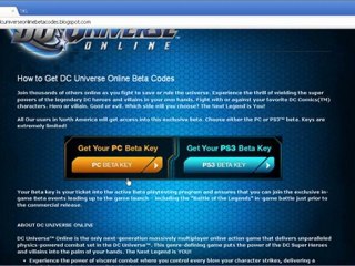 DC Universe Online Beta Code Free Giveaway!!