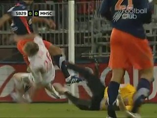 Spahic sur Nolan Roux - Brest -Montpellier "kerfouf tayeb"