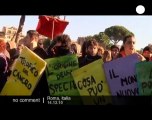 Italian students demonstrate against Berlusconi - no comment