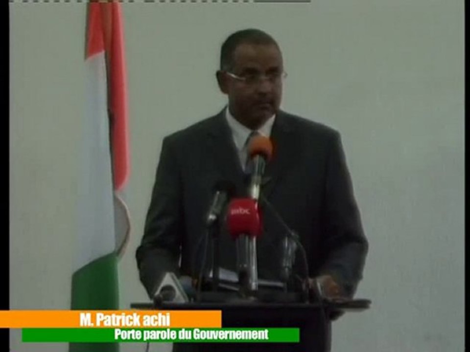 Point de presse du Ministre Patrick ACHI Porte parole