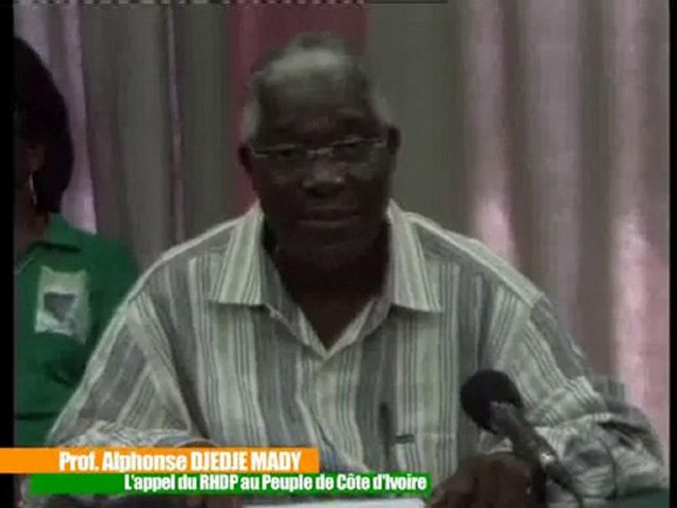 L'appel du RHDP au peuple de Côte d'Ivoire