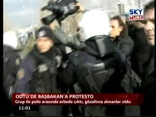 ODTÜ'de Başbakan'a Protesto