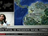 Correa entrega en Colombia 7 toneladas de ayuda humanitaria
