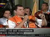 Los países ricos son quienes contaminan el planeta: Correa