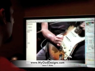 My God Rocks - Jesus Guitar T Shirt Design