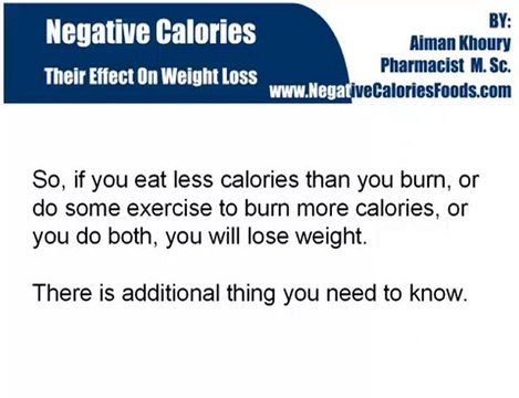 Negative Calories and Weight Loss