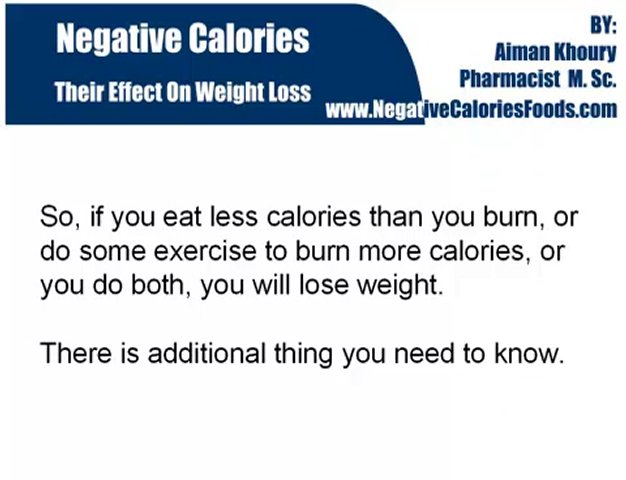 Negative Calories and Weight Loss